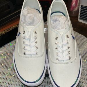 NWT Polo Ralph Lauren White Canvas Sneakers Men’s 11D – With Box